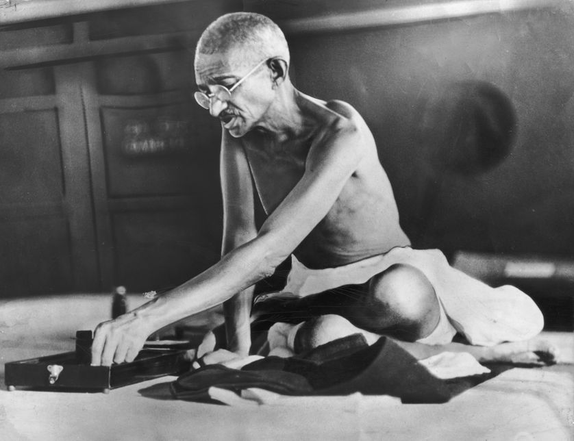 Le Mahatma Gandhi vers 1935 : l'inspirateur d'une forme d'écologie.