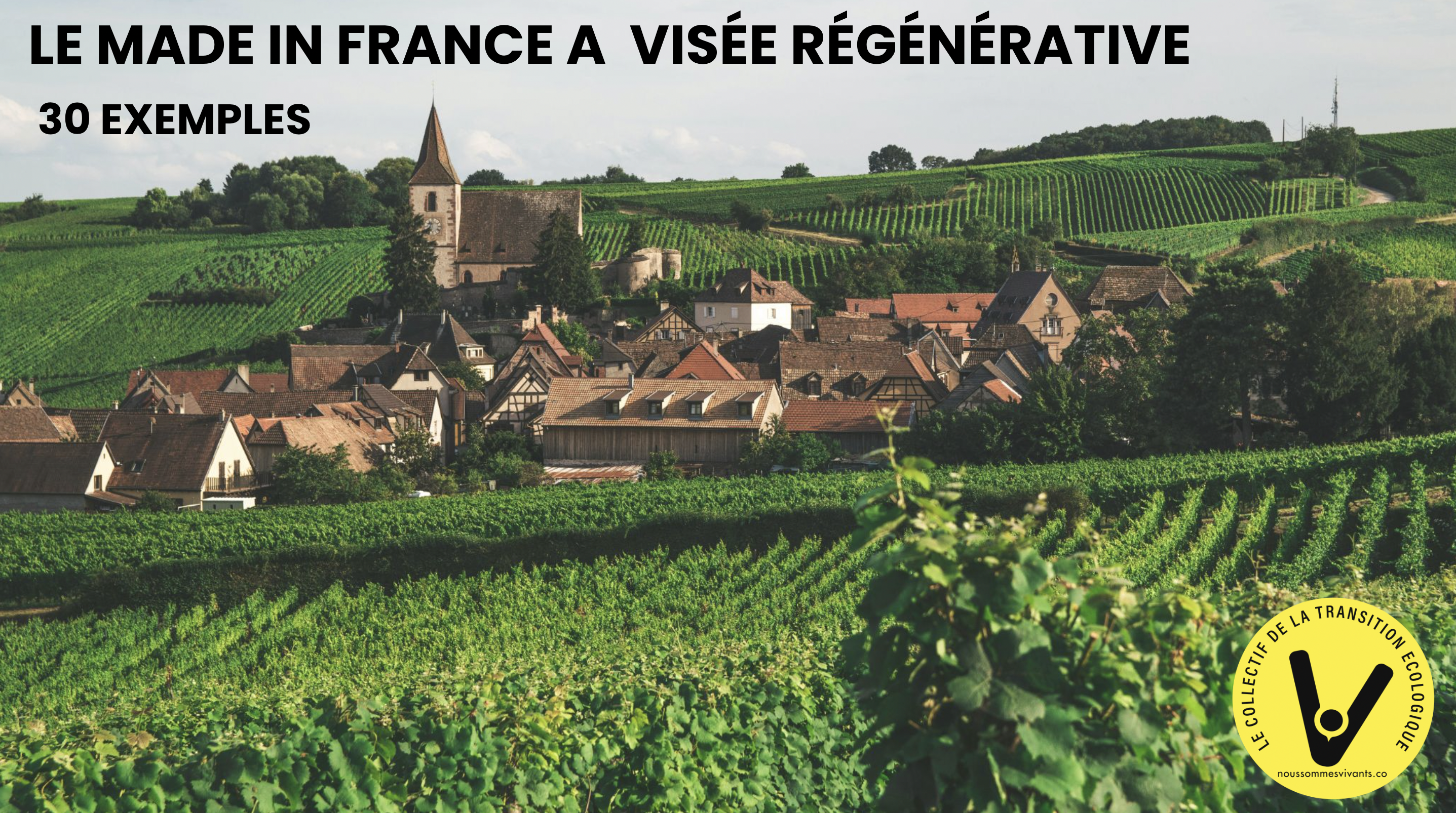 Infographie comparant le Made in France classique (réduction d'impact) et le Made in France régénératif (contribution positive nette) autour des piliers Nature, Humain et Économie.